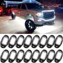 MICTUNING 2026 Upgraded White Rock Lights Super Bright Underglow Lighting Kit - 240 LEDs 16 Pods Pure White Led Rock Light, Extensible Underbody Lights for Trucks ATV UTV Boat