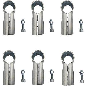 6 Pcs T Clamps Pipe Connector, End Rail T Clamp,Metal Clamp Fittings,1" O.D. 25.4 mm,Galvanized Steel Chain Link Fence, Bolts and Nuts Included
