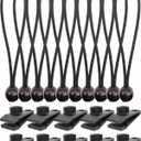 ABINLIN Tarp Clips Heavy Duty Lock Grip Set 20 Pcs - Tarpaulin Clips and Clamps for Tents, Ball Bungee Cords, Awnings Camping, Plastic Clips (Black)