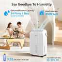 KNKA 2500 Sq.Ft Dehumidifier for Basement with Drain Hose Max 34 Pints, Dehumidifiers for Home, Bedroom, Bathroom, Large Room, Three Modes, Intelligent Humidity Control, Dry Clothes, 24HR Timer