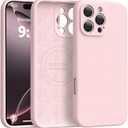 Ktele Magnetic for iPhone 16 Pro Case [Compatible with Magsafe] [Premium Silicone Satin-Smooth Touch] Slim Shockproof Anti-Scratch Microfiber Lining Case, 6.3 inch, Chalk Pink