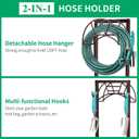 TomCare Garden Hose Holder Upgraded 4 Spikes Water Hose Holder with 2 Tool Hooks Sturdy Hose Reel Holds 150ft Hose Freestanding Hose Stand Hose Hanger Hose Storage for Outside Yard Lawn, Bronze
