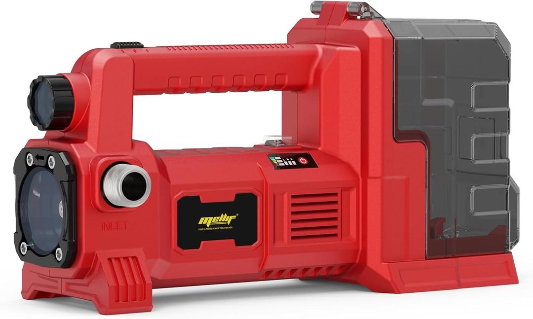 Brushless Water Transfer Pump Compatible with Milwaukee 18V Battery (Tool Only), 1/4HP 540GPH Cordless Self Priming Utility Pump for Pool Draining, Pond, Watering, Garden, Tank (Red)