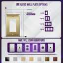 ENERLITES Decorator Switch or Outlet Metal Wall Plate, Stainless Steel Outlet Cover, Corrosion Resistant, Size 1-Gang 4.50" x 2.76", Stainless Steel 201, 7731-BB, Brushed Brass, Gold
