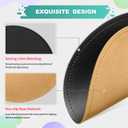 Mouse Pad，Round Mouse Pad，PU Mouse Pad，Leather Mouse Pad with Stitched Edge Micro-Fiber Base with Non-Slip Waterproof，Mouse Pad for Computers，Laptop，9 x 9 Inch (Black)