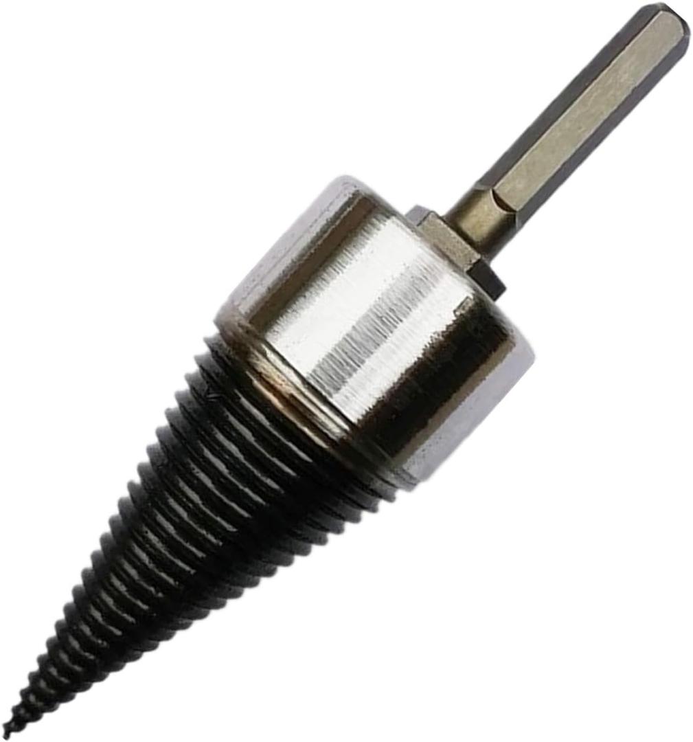 Heavy Wood Drill Bit Firewood Log Splitter U Anti-Skid Thread U Screw Splitting Cone Screw Cone Driver Fire Wood Log Splitter Hex Shank Handle Large,1.45 Lb Diameter (42 mm)