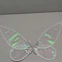 quescu Fairy Wings for Adults,Butterfly Wings for Girls,Angel Wings,Fairy Costume for Women Halloween Dress Up Party Favor (Silver)