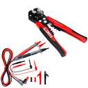 KAIWEETS Self Adjusting Wire Stripper with Soft Silicone Electrician Test Leads Kit