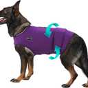Dog Anxiety Vest, Skin-Friendly Thunder Jacket for Dogs, Dog Calming Shirt for Thunder, Fireworks, Vet Visits and Separation - Keep Pet Calm Without Medicine, Fit for Small Medium Large Dogs (Purple)