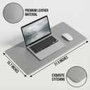 Double-Sided Leather PU Large Mouse pad, Computer Desk pad Non-Slip, Waterproof, Easy to Clean, Suitable for Office and Home Office Writing (Dark Green and Silver Gray, 31.515.7 Inches)