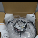 VOLISUN Low Profile Ceiling Fans with Lights and Remote, 20in Flush Mount Ceiling Fan with Light, 3000K-6500K Dimmable Fandelier LED Fan Light, Black Bladeless Ceiling Fans with Lights for Bedroom