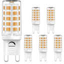 G9 LED Bulbs Dimmable, 40W Equivalent 120V, 3000K Warm White, 400 Lumens, G9 Light Bulbs for Chandelier, 6 Pack