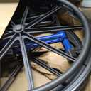 Drive Medical Blue Streak Lightweight Wheelchair - Portable Folding Mobility Aid - Swing-Away Footrests - Desk Arms - Durable Steel Frame - Easy Transport & Storage - 18-Inch Seat