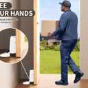 Mechanical Door Stoppers with Hydraulically Silent WYGWP Windproof Heavy Duty Stop Holder Height Adjustable for Offices Home(White)