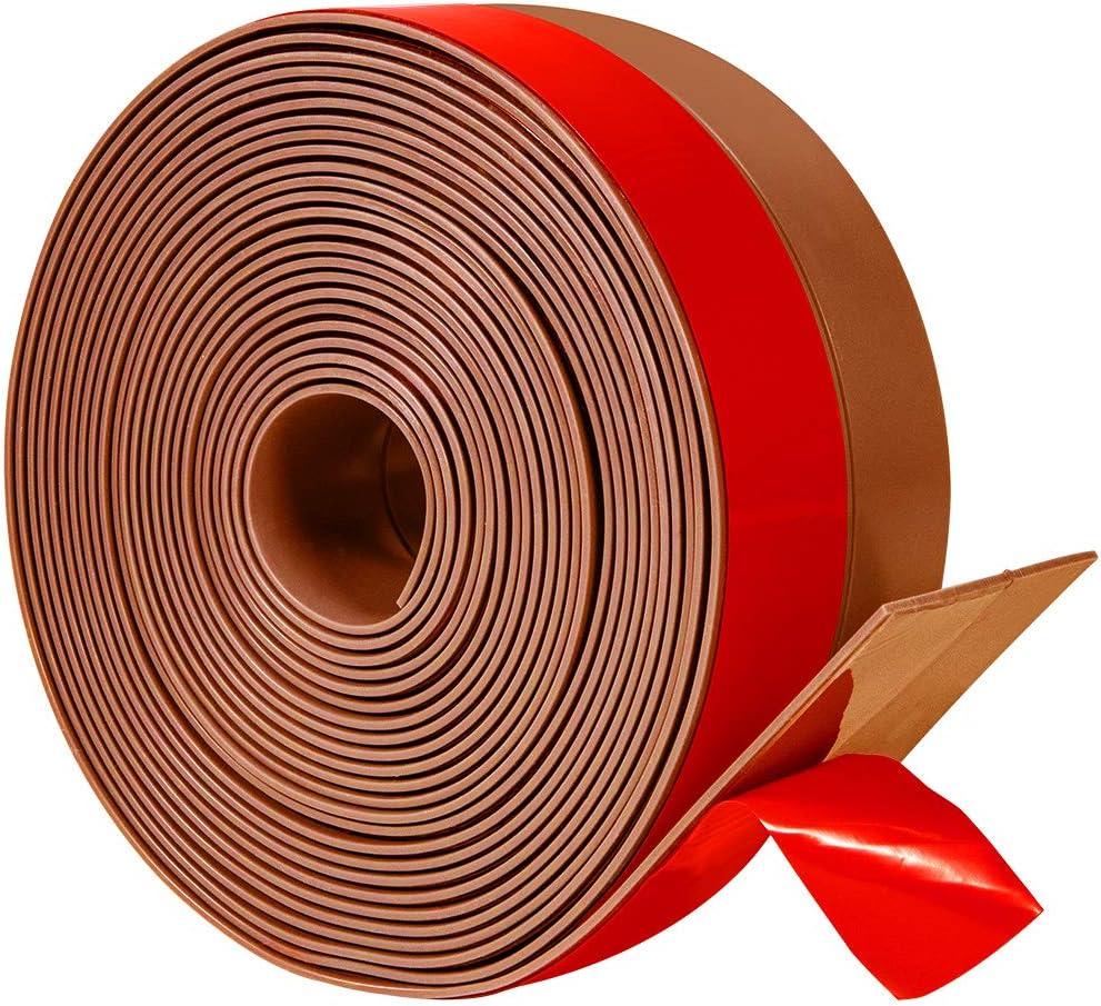 TORRAMI Wide Silicone Weather Stripping 3 inch Width 20 Feet Length, Draft Stopper Seal for Barn and Garage Door Under Bottom,Top, Sides, Brown