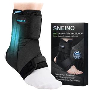 Ankle Brace for Women Men - Ankle Support Brace for Sprained Ankle, Ankle Stabilizer for Achilles, Tendon, Sprain, Injury Recovery, Lace up Ankle wrap for Running, Basketball, Volleyball (Upgrade Ankle Brace, Medium)