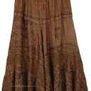 Verdusa Women's Y2k Goth Skirts Western Boho Lace Trim Asymmetrical Country Flowy Long Skirt, M