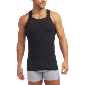 Evolve Men's Cotton Comfort Square Cut Tank (Black, L)