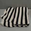 Striped Outdoor Rugs 3'x5', Cotton Hand Woven Rug Front Door Mat,Washable Reversible Layered Door Mats, Foldable Front Porch Rug for Entryway/Home Entrance/Farmhouse(Black and White)