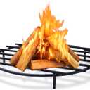 30 Inch Fire Pit Grate Round Heavy-Duty Solid Steel Fire Pit Grate with Elevated Legs, Multi-Functional Log Holder for Fireplace Outdoor Camping, Backyard Barbecue, Cooking