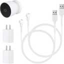 2 Pack 10ft/3m Power Cable Compatible with Google Nest Cam Outdoor or Indoor, Battery - Weatherproof Outdoor Power Cord with USB Power Adapter for Nest Camera (Battery) - White