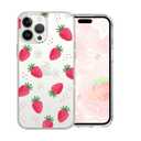 6 x Cute Strawberry Case for iPhone 15 Pro Max 6.7 Inch with Kawaii Little Daisy Design,Clear Slim Soft TPU Shockproof Protective Cover Compatible for iPhone 15 Pro Max for Women Girls Kids