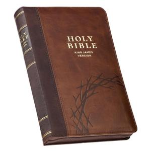 KJV Holy Bible, Deluxe Gift Bible with Thumb Tabs, Ribbon Marker, King James Version, Faux Leather, Amazing Grace, Zipper Closure