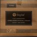 3 x 500 Count | Kingseal FSC Certified Paper Cocktail Straws, Stirrers, Unwrapped, 5.75 Inch Length x 6mm Diameter, BLACK, "Jumbo" Size, Biodegradable, Earth Friendly, Bulk Pack - 1 Box of 500
