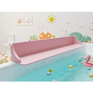 3-Ft Bathtub Splash Guard PlayPad with Strong Suction Cups, Toy Tray Caddy Holder Storage, No-Leak, Mess-Free Bath Time for Kids, Pink