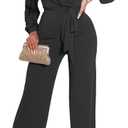shengfan Formal Jumpsuits for Women Dressy Evening Sexy Deep V Neck Plus Size Long Wide Leg Pants Rompers Clubwear (XX-Large, 049black)