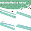 Leinuosen 4 Pcs Wooden Mahjong Rack with Pusher 4 Set Magnet American Mahjong Rack Magnetically Attached Pusher Painted Holder for Player Gift Family Game Night