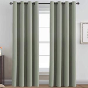 H.VERSAILTEX Ultra Sleep Blackout Room Darkening Curtains for Bedroom, Thermal Insulated Energy Efficient Window Panel Drapes, Grommet Sliding Door Curtain Panel - Light Sage, One Panel, 52'W x 96'L, 1 Panel