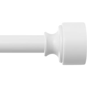 HEI! DEAR White Curtain Rods for Windows 48 to 84 Inch(4-7ft),1 Inch Adjustable Curtain Rod,Heavy Duty Curtain Rods,Noble Metal End Cap Window Curtain Rod,Telescoping Single Drapery Rods 36-88",White (Pure White)