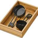 iDesign Acacia Wood Kitchen and Pantry Small Drawer Organizer Bin Natural (9 x 6 x 2)