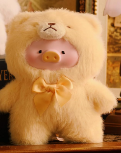 TOYZERO + Official Lulu The Piggy Blind Box-Vintage Teddy Shop Series Plush Keychain Blind Boxes Figures Cute Stuffed Animals Mystery Box Collectibles Toys Home Decorations Birthday Gifts, Single Box