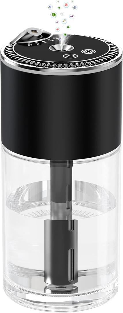 Essential Oil Diffuser, Car Air Freshener, Aromatherapy Diffusers for Home, Large Room, Bedroom, Car, Office, Desk with Starry Sky Light, 250ml Capacity (Black)