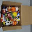 24 Pack Stress Ball with Greeting Cards for Kids Classroom Gifts Prefilled Easter Eggs Preschool Foam Sports Bouncy Balls Goodie Bag Boy Girl Exchange Basketball Football Party Favor Toys Bulk Prizes