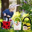 2 x Set of 3pcs, Halloween Trick or Treat Bags, Adorable Unicorn & Bee & Ladybug Plush Baskets, Halloween Candy Bucket for Kids Gifts Party Decoration Supplies, Dia 7.9" * H 15.7"