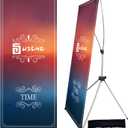 X Banner Stand Adjustable Fit Banner 23 x 63 to 32 x 78 Inch(STAND ONLY), Portable Travel Bag, Bigger, More Adaptable Advertising, Stores, Tradeshow, Restaurant, Event, Birthday & Party (2 PACK)