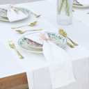 PurpleEssences Set of 12 Hemstitch Cloth Dinner Napkins 100% Cotton - Soft Durable Washable - Ideal for Wedding Spring Easter Summer - Perfect Everyday Use Table Linen 18x18 - White