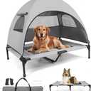 Elevated Outdoor Dog Bed with Canopy Cooling Camping Tent, Removable Shade, Off-Ground Cot, Medium
