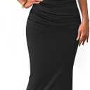 PRETTYGARDEN Women's 2026 Summer Semi Formal Midi Dresses Sleeveless Ruched Bodycon Long Elegant Cocktail Wedding Guest Dress (Black, XXL)