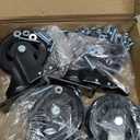 4" Caster Wheels,Caster Set of 4, Jinfutou Heavy Duty Casters with Brake, No Noise Locking Casters with Black Polyurethane (PU) Wheels, Swivel Plate Castors