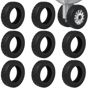 Vinommart 8 Pcs Luggage Wheel Covers, Silicone Luggage Wheel Protector, Suitcase Wheel Covers for Luggage Wheels Replacement (Black)3 Pack