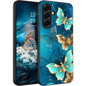 GUAGUA for Samsung Galaxy A36 Case Glow in Dark, Samsung A36 Case with Cute Butterfly Pattern Noctilucent Luminous Shockproof Protective Phone Case for Galaxy A36 5G Women Men Gifts