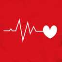 Valentines Shirts for Women Valentines Day T-Shirt Heartbeat Pattern Tee Tops (Red, XL)