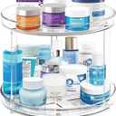 2 Tier Lazy Susan, 10.6 Inch Clear Makeup & Skincare Organizer, Bathroom Countertop Perfume Organizer