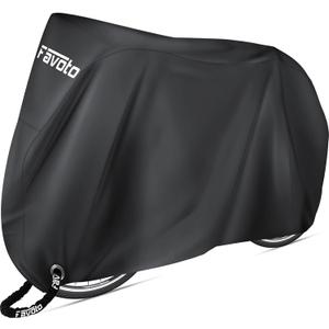 Favoto Bike Cover Waterproof Outdoor Storage for 1 or 2 Bikes Bicycle Cover420D Heavy Duty Bike Cover Rain Sun UV Dust Wind Proof with Storage Bag Bike Tarp for EBike Mountain Road City Bike, Black