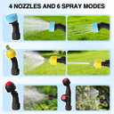 Battery Powered Sprayer 2 Gallon, Electric Weed Sprayer with Battery Indicator, 3 Adjustable Spray Pressure, Telescopic Wand with 4 Mist Nozzles, Rechargeable Handle for Garden, Lawn, Yard