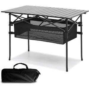 Outdoor Folding Portable Picnic Camping Table, Aluminum Roll-up Table with Easy Carrying Bag for Indoor,Outdoor,Camping, Beach,Backyard, BBQ, Party, Patio, Picnic (Large)